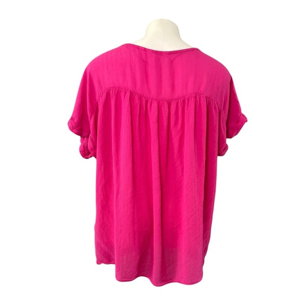 NAF NAF Paris Bright Pink Blouse Top Women’s Medium FR 40 - Picture 3 of 11